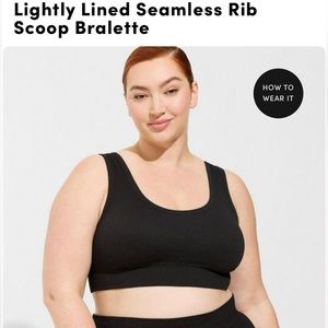 Lightly Lined Seamless Rib scoop bra Torrid